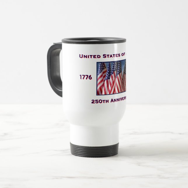 Taza De Viaje 250° Aniversario Patriótico de los Estados Unidos (Anverso izquierdo)