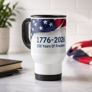 Taza De Viaje 250 Años De Libertad 1776 Bandera Americana