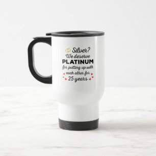 Taza De Viaje 25 Aniversario Boda I - Pareja Graciosa de Plata