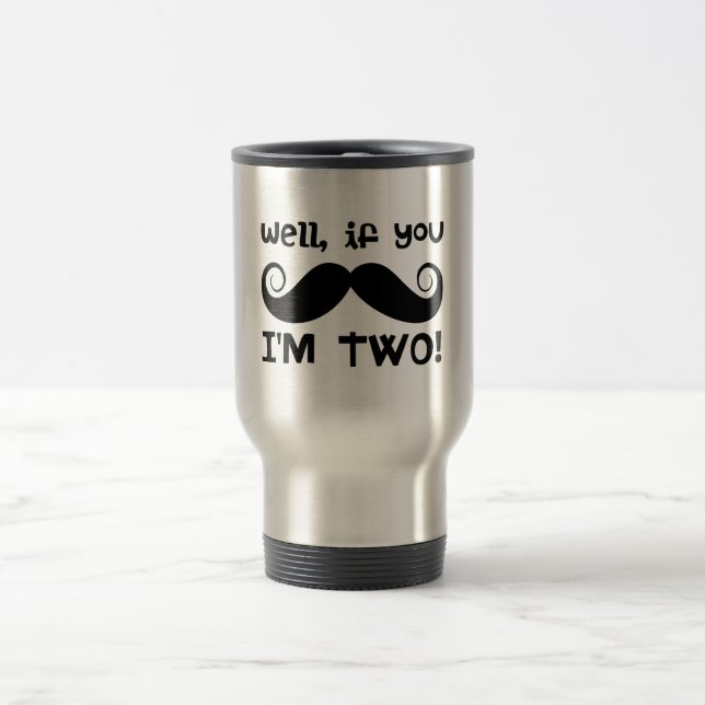 Taza De Viaje 2.º bigote de cumpleaños (Centro)