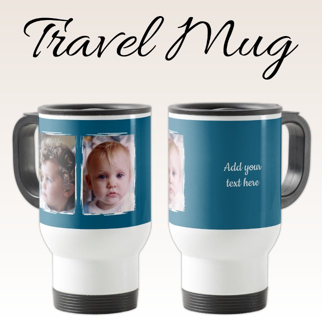 Taza De Viaje 2 photo custom text white blue (Subido por el creador)
