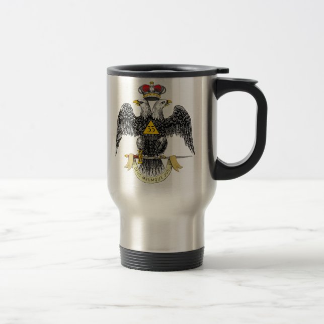 Taza De Viaje 33ro Negro escocés Eagle del rito del grado (Derecha)