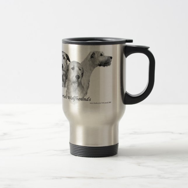 Taza De Viaje 3 cabezas del Wolfhound irlandés (Derecha)