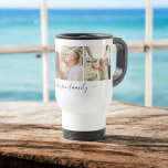 Taza De Viaje 3 Fotos de la familia de los tres Collages de foto<br><div class="desc">3 Fotos De La Familia De Tres Collages de fotos Coffee Mug. La taza es el regalo perfecto para alguien a quien le encantan las fotos modernas y elegantes para un cumpleaños, boda, vacaciones de Navidades, ducha de novia o regalo especial personalizado para una ocasión especial. Póngase en contacto con...</div>