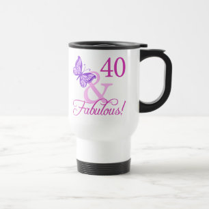 Taza De Viaje 40 Y Fabulosos Regalos De Cumpleaños (Plum)