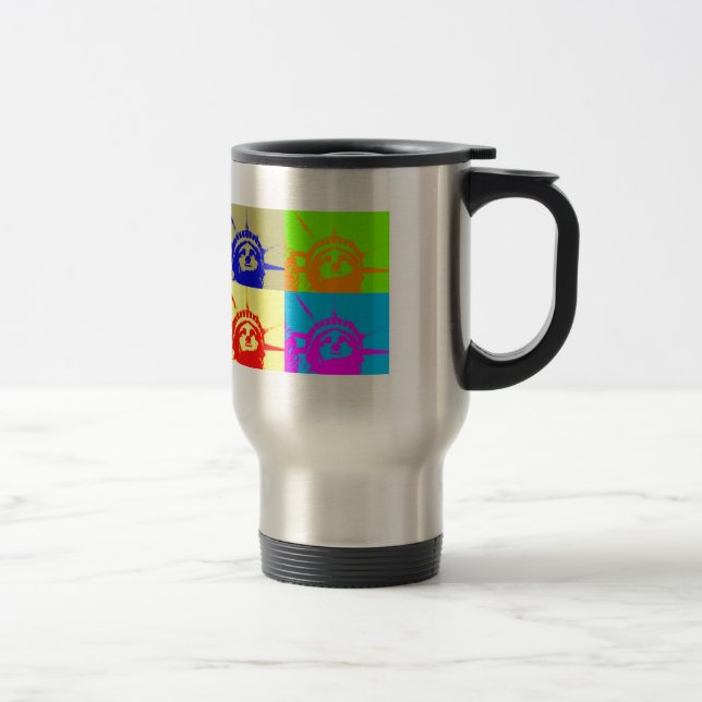 Taza De Viaje 4 Color Pop Art Lady Liberty (Derecha)