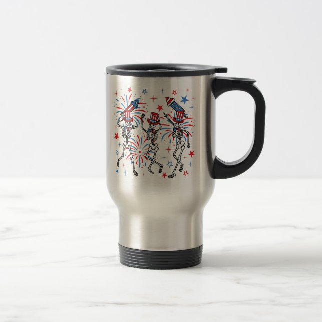 Taza De Viaje 4 De Julio Esqueletos De Baile (Derecha)