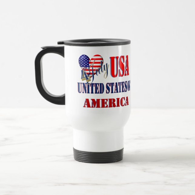 Taza De Viaje 4 de julio la camiseta clásica de los Estados Unid (Izquierda)
