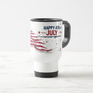 Taza De Viaje 4 de julio - Salpicadura de pintura de bandera est