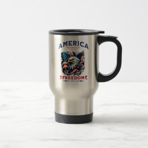 Taza De Viaje 4 de julio Sublimación del águila estadounidense-6