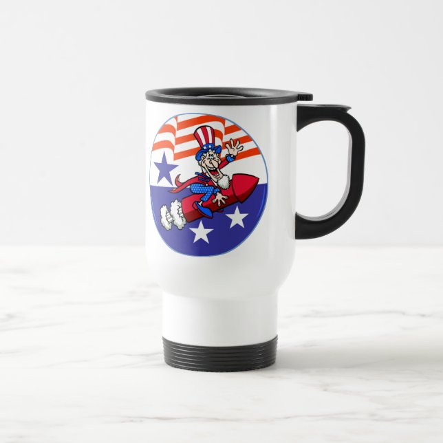 Taza De Viaje 4 De Julio Tío Sam Mug (Derecha)