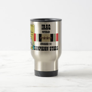 TAZA DE VIAJE 4 ESTRELLAS DE CAMPAÑA IRAQ VETERAN