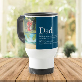 Taza De Viaje 4 Foto Mejor Papá Padre Definición Azul