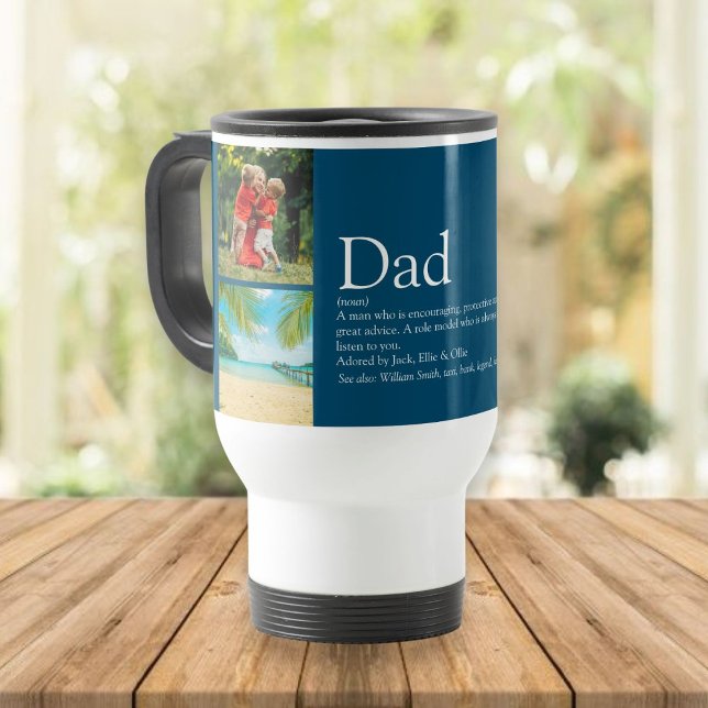 Taza De Viaje 4 Foto Mejor Papá Padre Definición Azul (Subido por el creador)