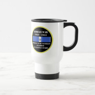 TAZA DE VIAJE 5 ESTRELLAS DE BATALLA VETERANO COREANO