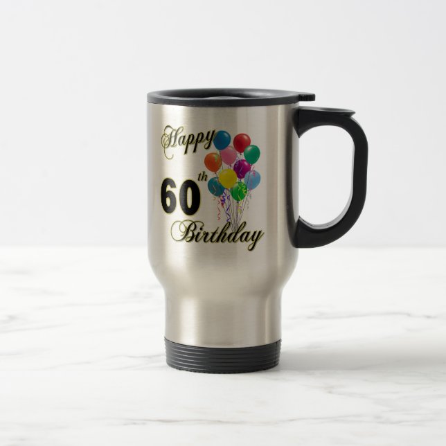 Taza De Viaje 60.os regalos de cumpleaños y ropa felices del (Derecha)