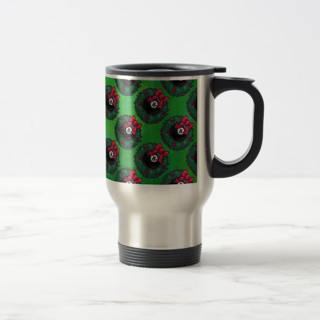 Taza De Viaje 8 Navidades de bolas Wreath Green (Derecha)