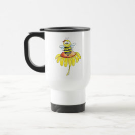 Taza De Viaje Abeja caprichosa sobre una flor