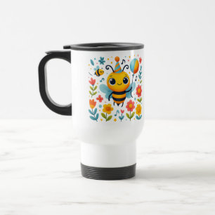 Taza de viaje Abeja Fiesta Alegre