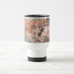 Taza De Viaje Abeja Reina Vintage Hermoso Collage