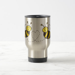 Taza De Viaje Abejas Melíferas con Corazón