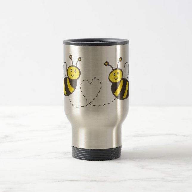 Taza De Viaje Abejas Melíferas con Corazón (Centro)