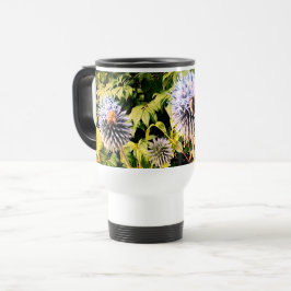 Taza De Viaje Abejas y abejas sobre flores azules