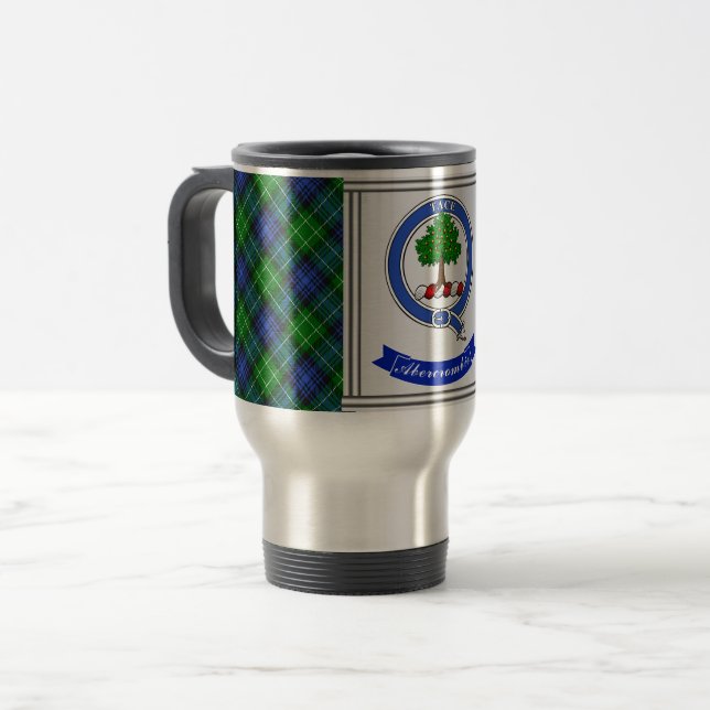 Taza De Viaje Abercrombie Clan Badge & Tartan Personalizado (Anverso izquierdo)