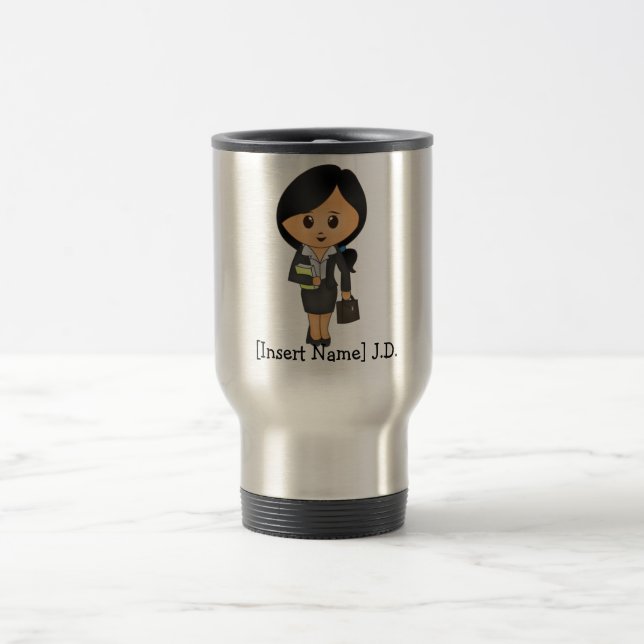 Taza De Viaje Abogado de sexo femenino personalizado - pelo (Centro)