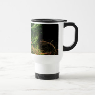 Taza De Viaje Abstarct Art Space Flowers