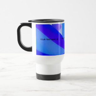 Taza De Viaje Abstracción geométrica de onda azul