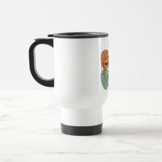 Taza De Viaje Abstract Line Art Face with Botanical Flair