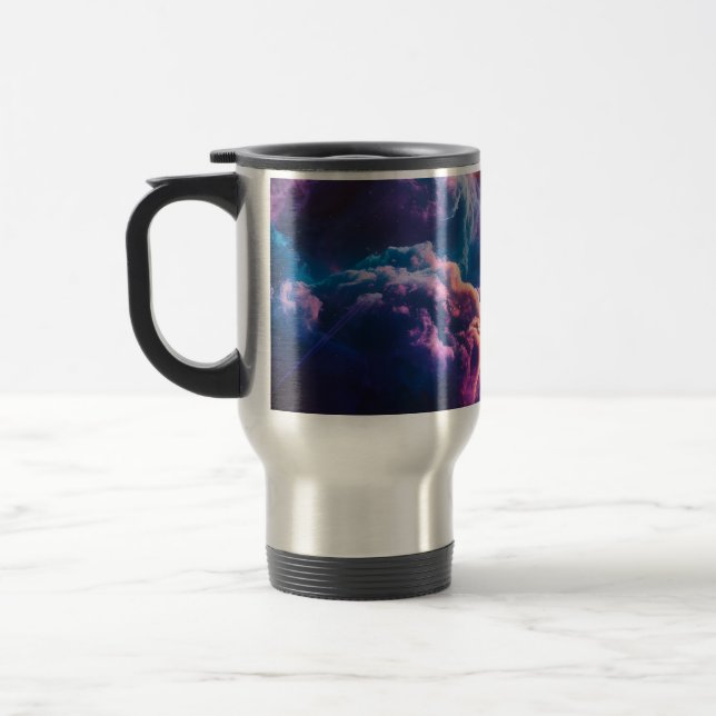Taza De Viaje Abstract Space Nebula Art - Colorful Cosmic (Izquierda)