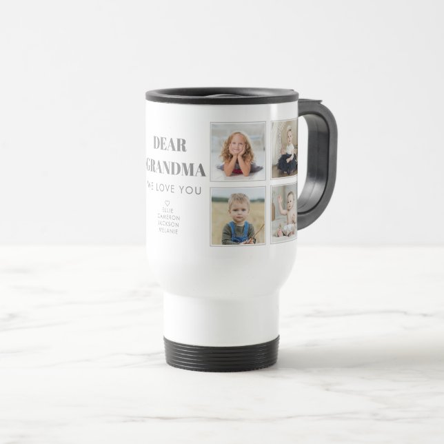 Taza De Viaje Abuela personalizada moderna te queremos 8 fotos (Anverso derecho)