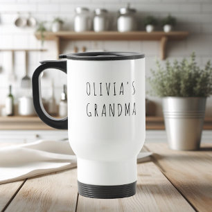 Taza De Viaje Abuela personalizado con fotos y nombre de niños