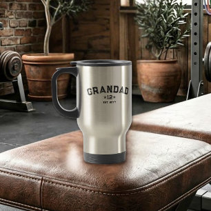 Taza De Viaje Abuelo Est Año Estilo Varsity Total Abuelos Legado