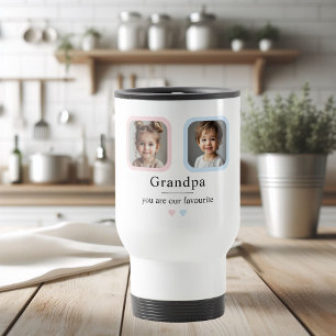 Taza De Viaje Abuelo personalizado   Regalo fotográfico de 2 nie