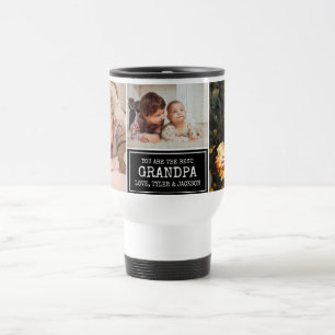 Taza De Viaje Abuelos Día Abuelo Negro 3 Collage de fotos