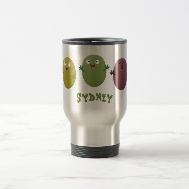 Taza De Viaje Aceitunas alegres y lindas cantando personalizado (Centro)