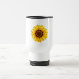 Taza De Viaje Acrílico Amarillo Girasol Floral Acero Inoxidable
