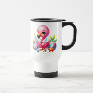 Taza De Viaje Acuarela Flamingo Clipart-95059