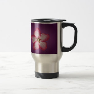 Taza De Viaje Adenium Flor Rosa Flora Gradiente Violeta
