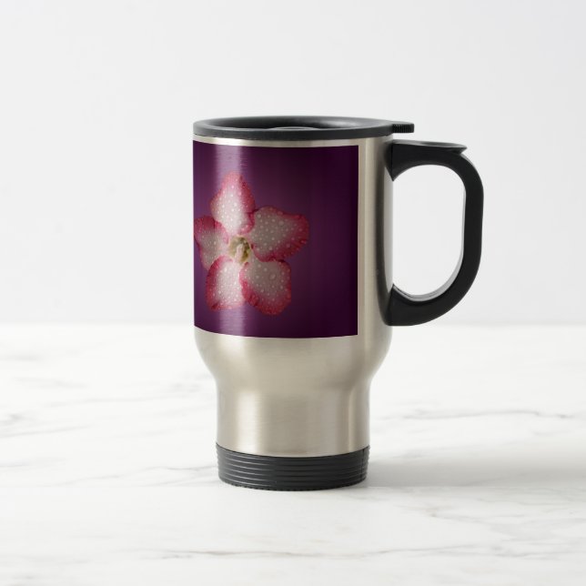 Taza De Viaje Adenium Flor Rosa Flora Gradiente Violeta (Derecha)