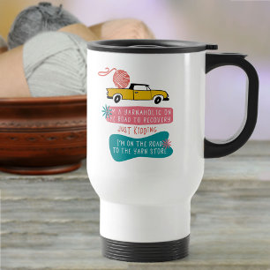 Taza De Viaje Adicto a la lana Dicho divertido de tejer con lana