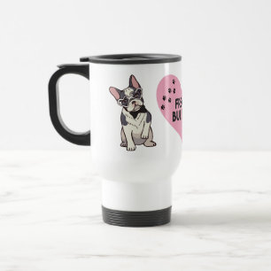 Taza De Viaje Adorable perrito francés Amante de perros Bulldog