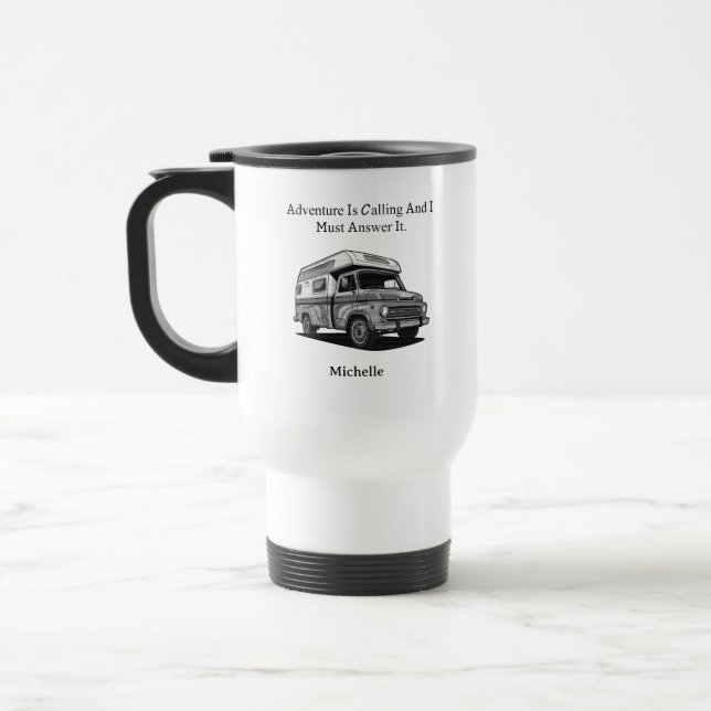 Taza De Viaje Adventure Is Calling I Must Answer Explore Outdoor (Izquierda)