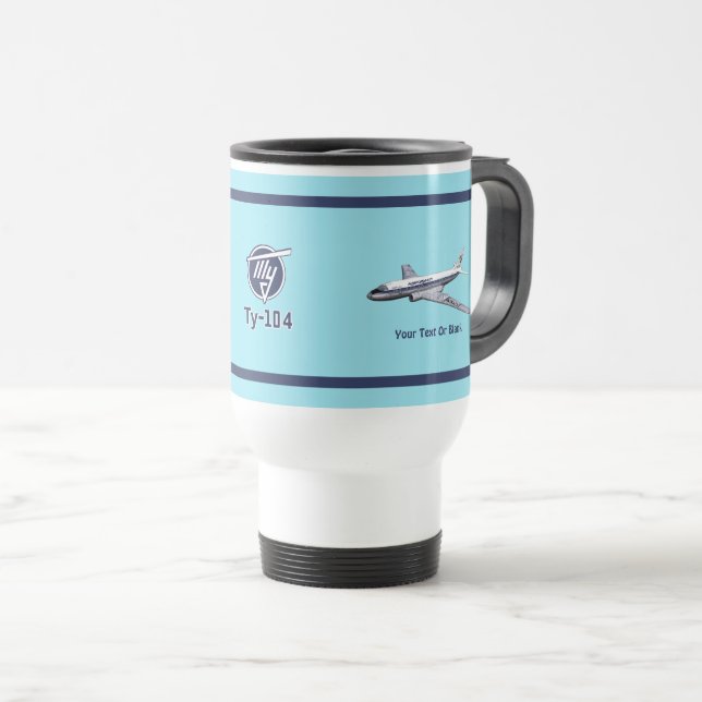 Taza De Viaje Aerolínea Tupolev (Т у п о е) Tu-104 (Anverso derecho)
