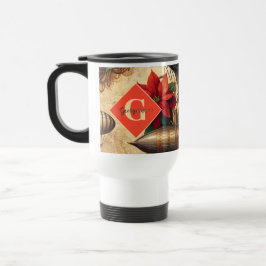 Taza De Viaje Aeronave personalizada Steampunk con Poinsettia