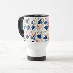 Taza De Viaje Aesthetic Watercolor Patriotic Wildflowers