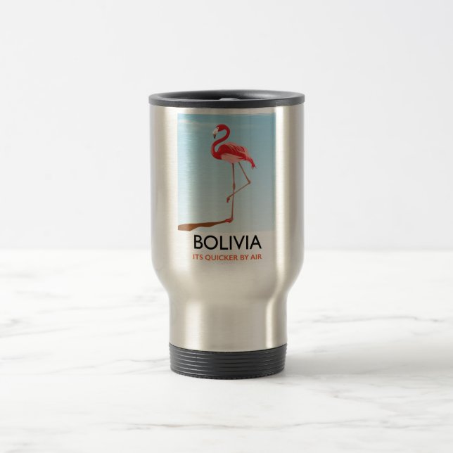 Taza De Viaje Afiche de viaje de Bolivia Flamingo (Centro)